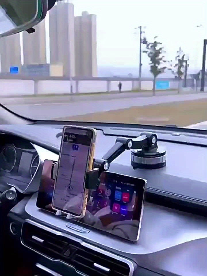 Car Phone Holder Mechanical Arm Suction Cup Mount, 360° Rotation Dashboard Windshield Phone Stand, Super Stable Grip, Universal for All Smartphones