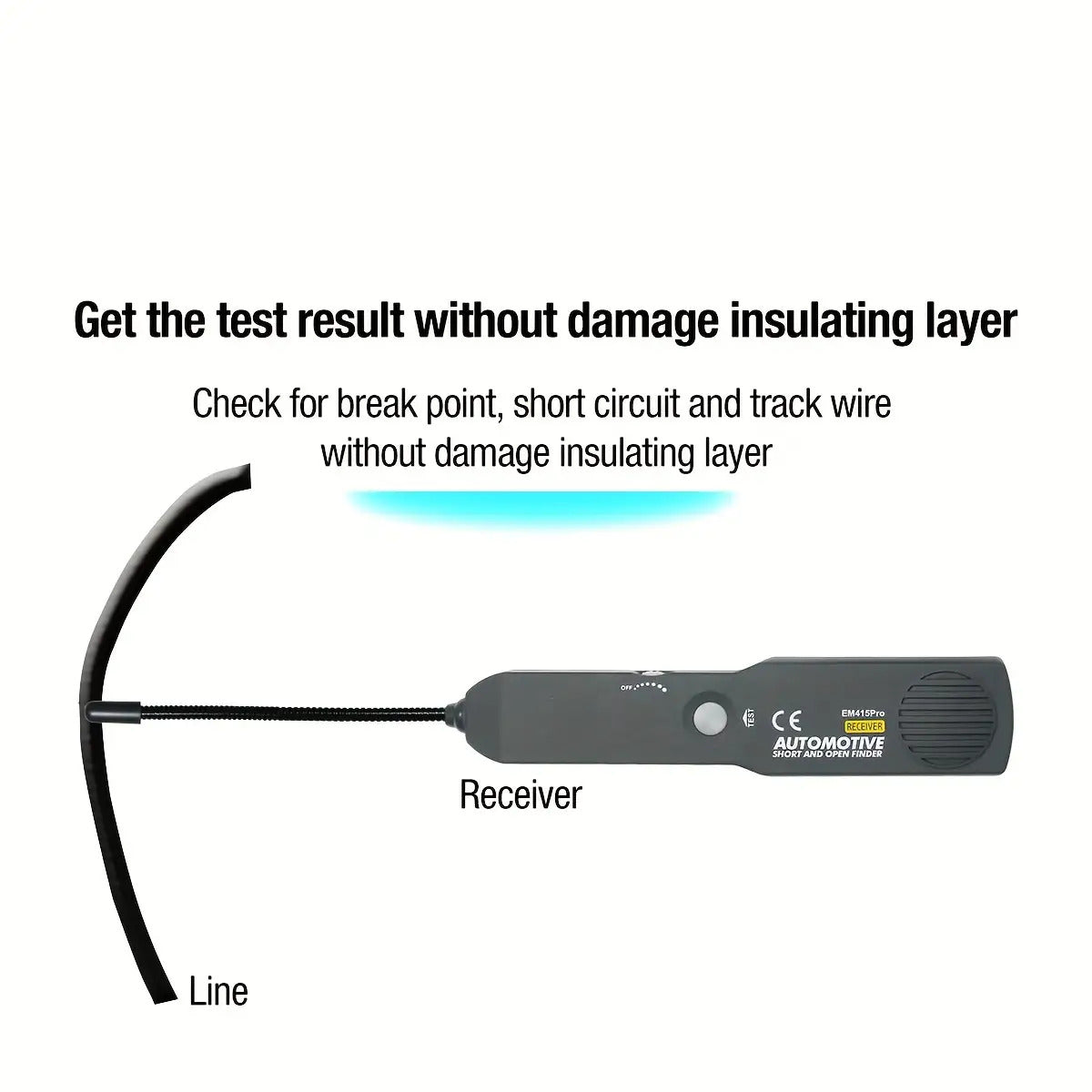EM415PRO Automotive Short & Open Circuit Finder – 6-42V Wire Tracer, Contactless Cable Detector with 7" Flex Probe for Car Electrical Diagnostics