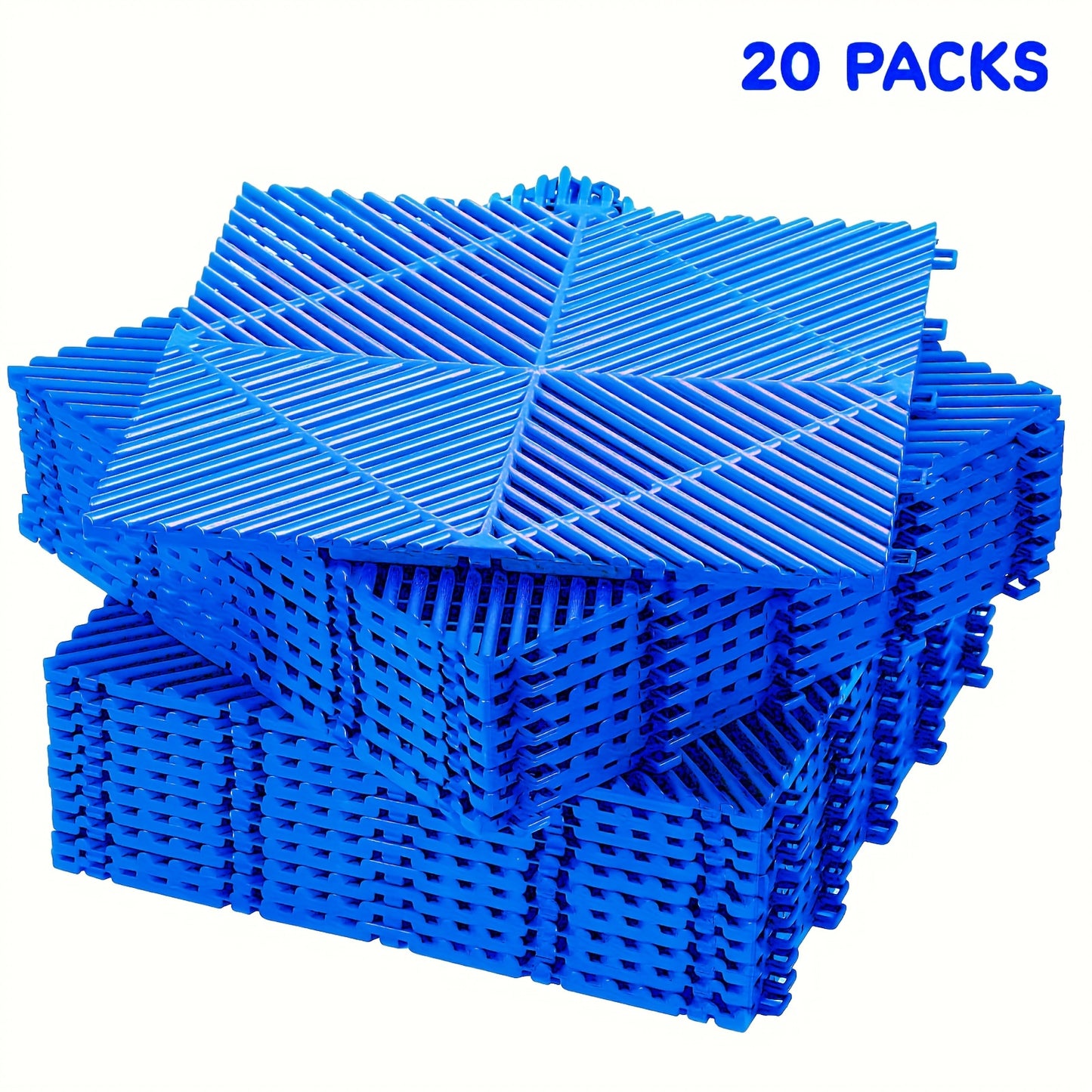20 Pack 16"x 16"x 0.75"(Thickness)Interlocking Garage Floor Tiles, Modular Drainage Floor Mat, Non-Slip Splicing Interlocking Drainage Mats Floor Tile for Garage Wash Basement, Etc.