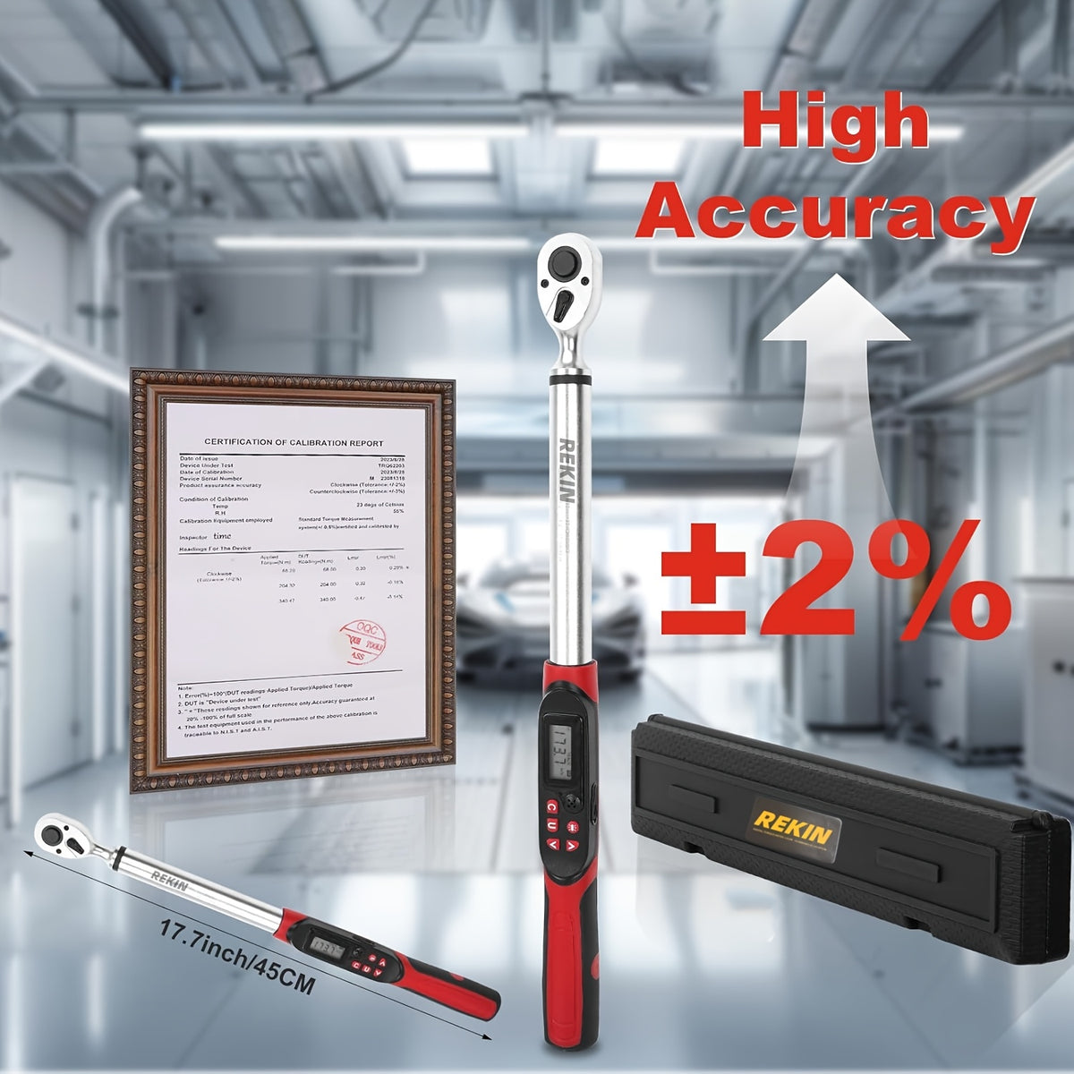 Digital Torque Wrench 1/2" & 3/8" Drive, LCD Display Buzzer & LED Alert, 4-Mode Cr-V, ±1% Accuracy, Preset & Data Storage, for Bike Motorcycle Auto Repair