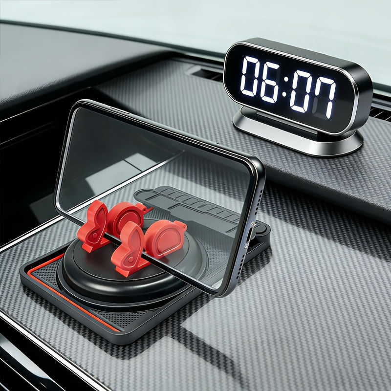 Adjustable Car Cup Holder Phone Mount – Universal Rotating Cradle for iPhone Samsung & All Smartphones, Black & Red Options