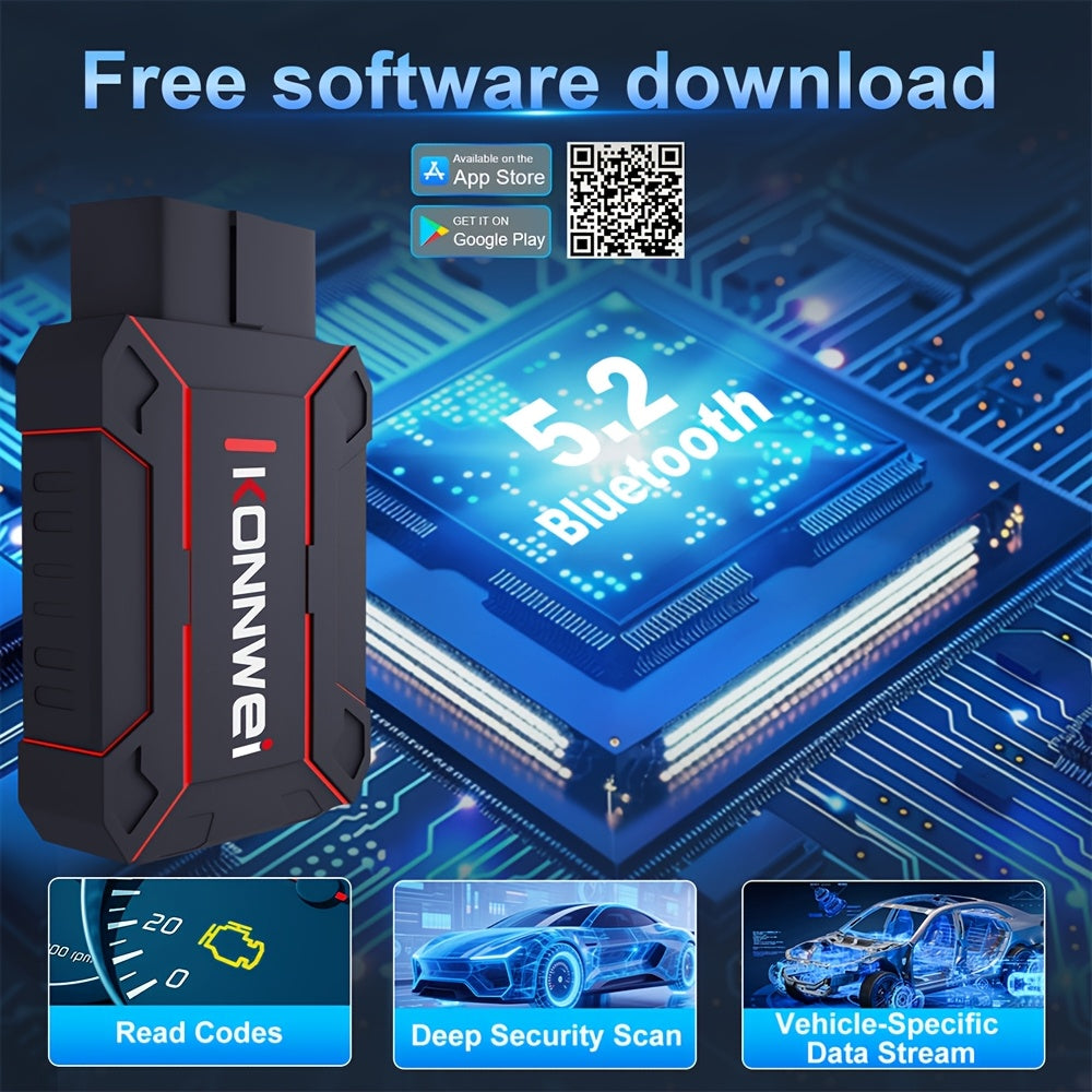 MAXOBD Bluetooth 5.2 OBD2 Scanner Full System Diagnostic Tool, 41+ Data Streams Live Data Read/Clear Codes, for iOS & Android, 1996+ Vehicles