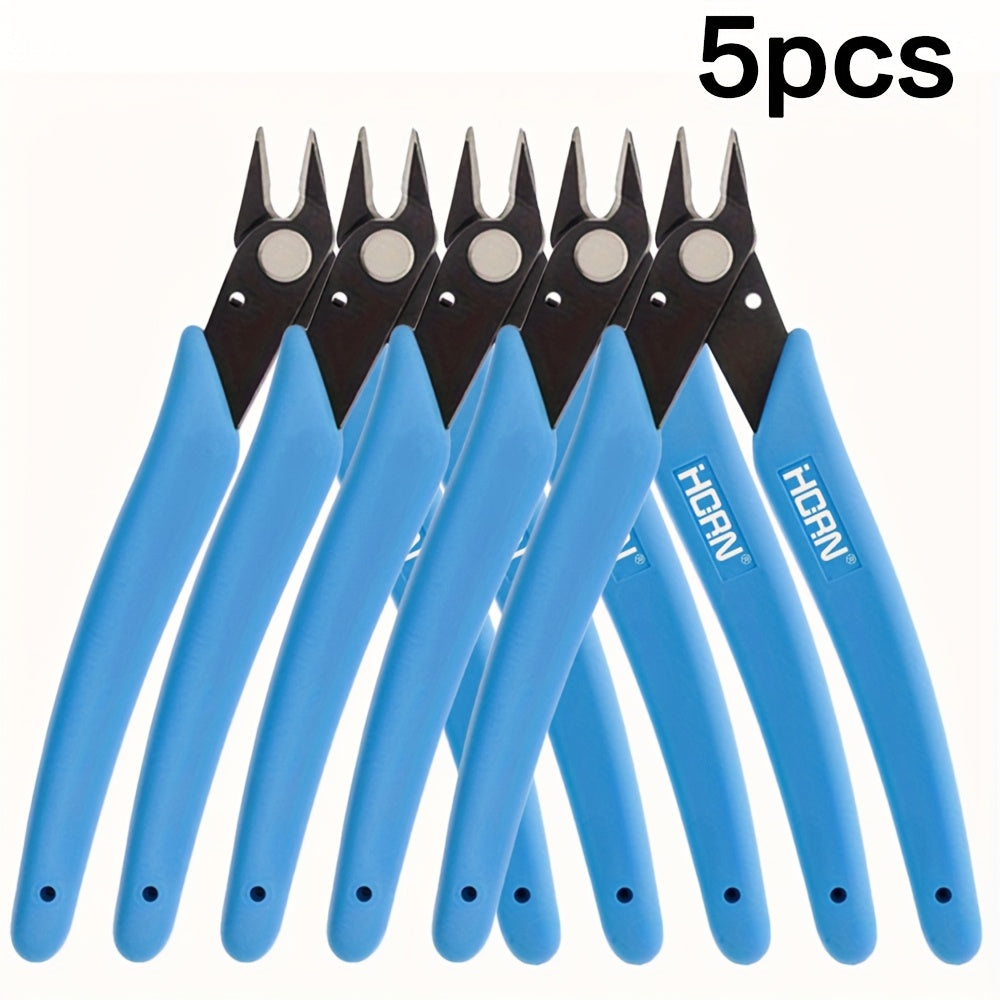 Flush Cutter Pliers 5-Inch Precision Micro Side Cutting Nippers – Durable Rust-Resistant Steel for Electronics, Zip Ties, Crafts & Model Kits (5 or 10 Pack)