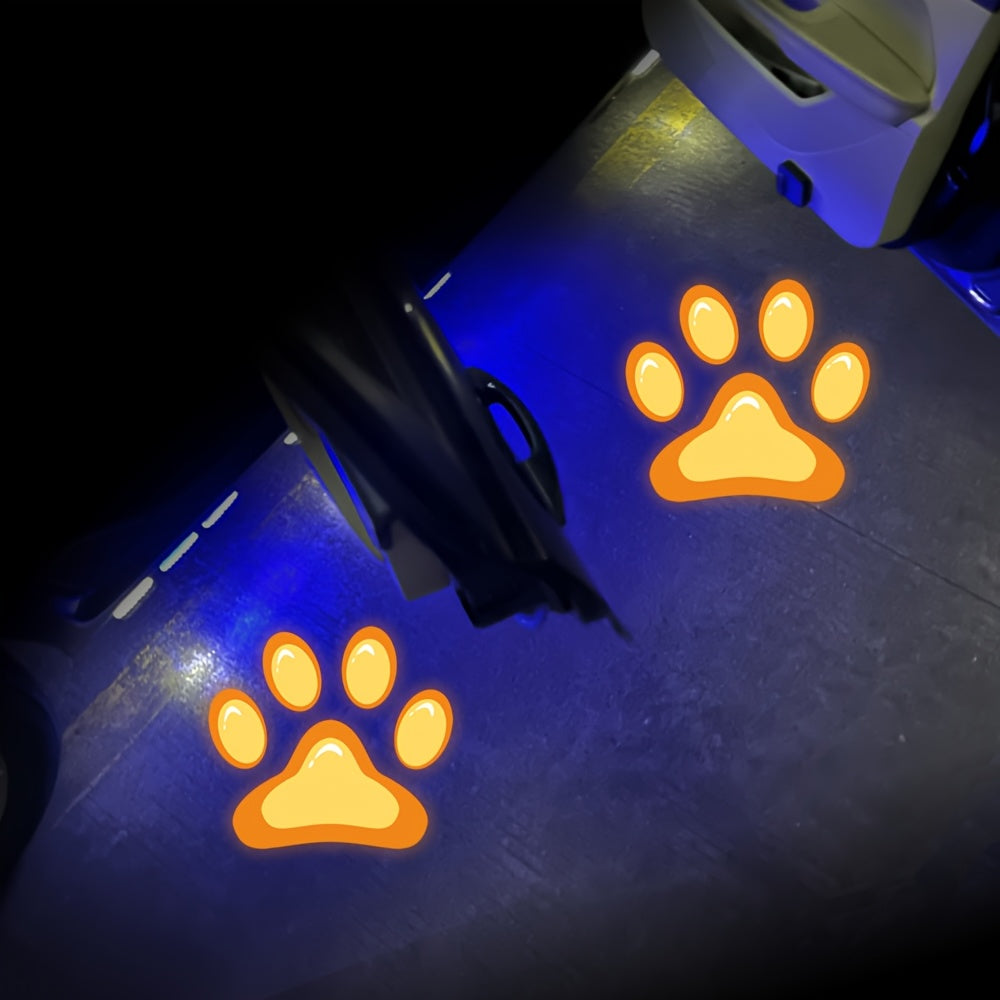 2pcs Door Light Logo LED Projector Car Door Step Courtesy Welcome Lights Cute Pattern Projection Light Festive Atmosphere Door Night Light