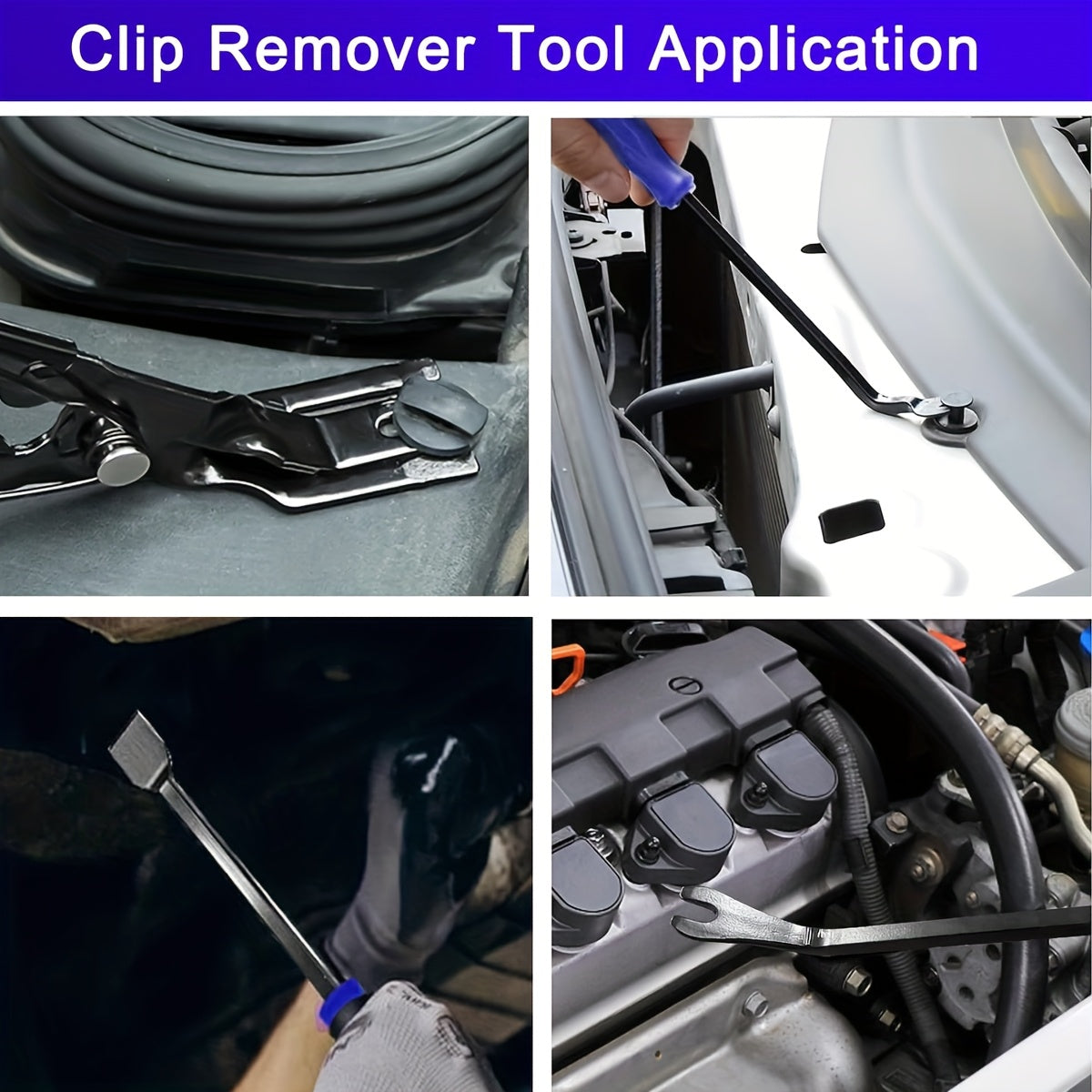 Auto Trim Removal Tool Kit 17Pcs, Car Panel Pry Tools with Picks Metal Scraper Magnetic Telescopic Pickup, for Car Dash Door Panel Bicycle Maintenance