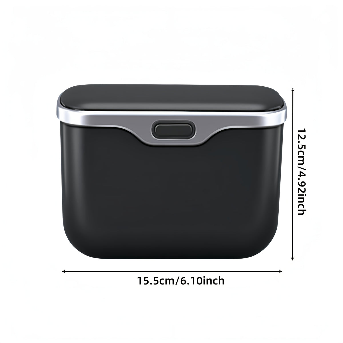 Car Trash Can with Lid – Ultra-Fiber Leather & ABS, Dry & Wet Waste, Auto-Sorting, Includes Garbage Bags | Fits 99% of Car Models, Black