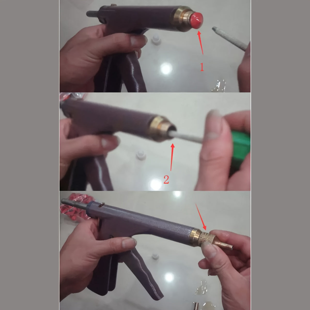 Tubeless Tire Repair Gun Kit | Mushroom Plug & Probe Nozzle Spring-Loaded Tire Plugger for Cars Trucks Trailers No Dismounting