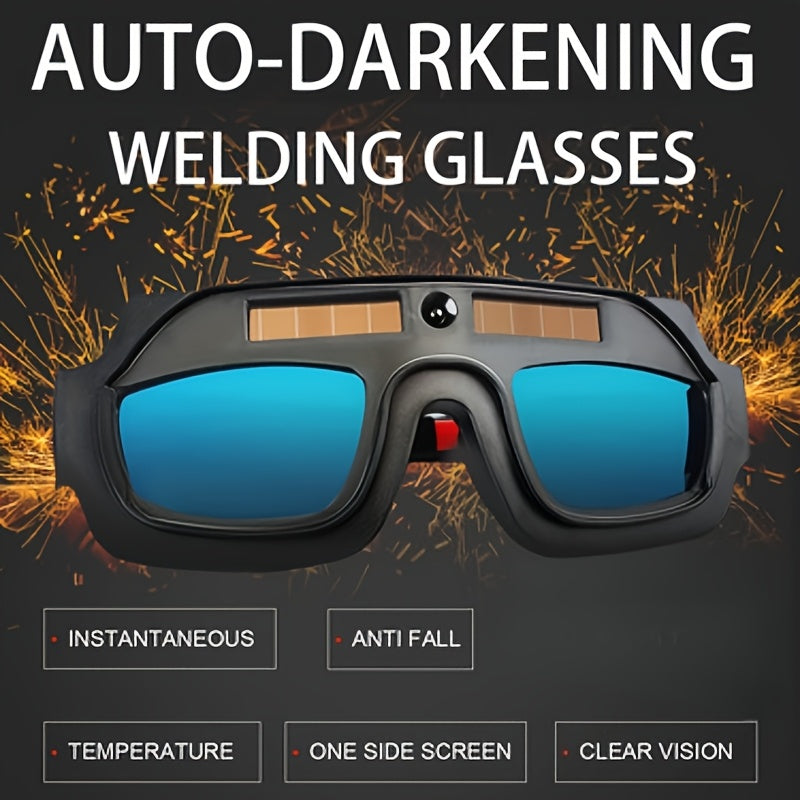 Auto-Darkening Welding Goggles True Color Lens | TIG MIG MMA Plasma Safety Welding Glasses Photochromic Anti-Glare with Elastic Headband