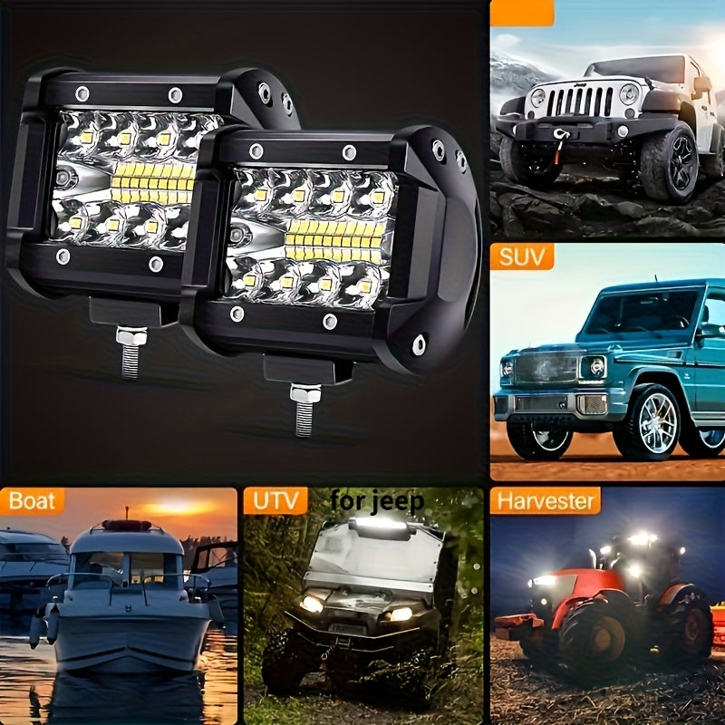 LED Work Light 257W 17100LM, 3.7 Inch Auxiliary Driving Light, Ultra-Bright Day Night Off-Road Lamp, Universal Fit for Trucks Cars SUVs, 4-Pack