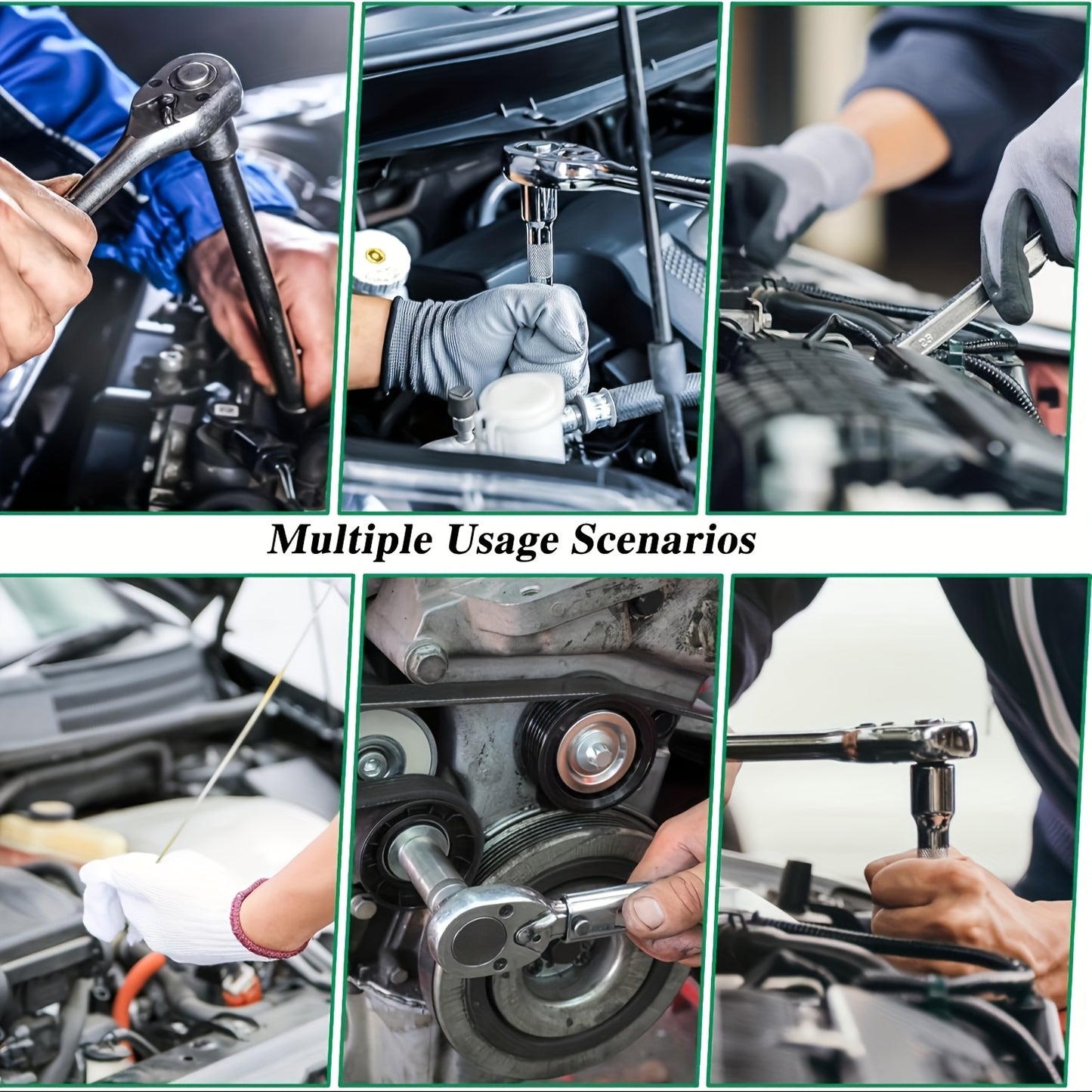 1/4" Drive Socket Ratchet Wrench Set 46-Piece Metric Reversible Ratchet Extension Bars for Automotive Repair Home Maintenance with Storage Case
