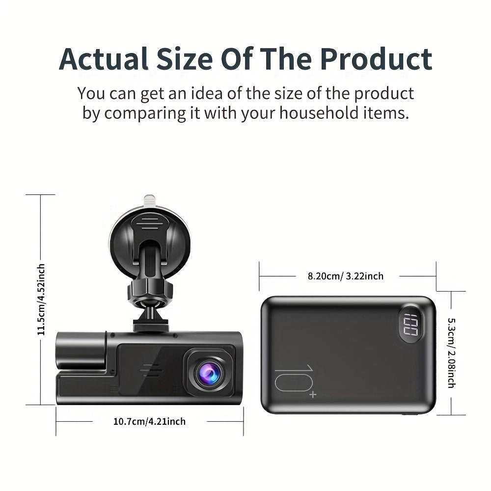 Dash Cam 1080P WiFi Dual Channel – 170° Wide Angle, Super Night Vision, Loop Recording, G-Sensor & Smartphone Remote Access