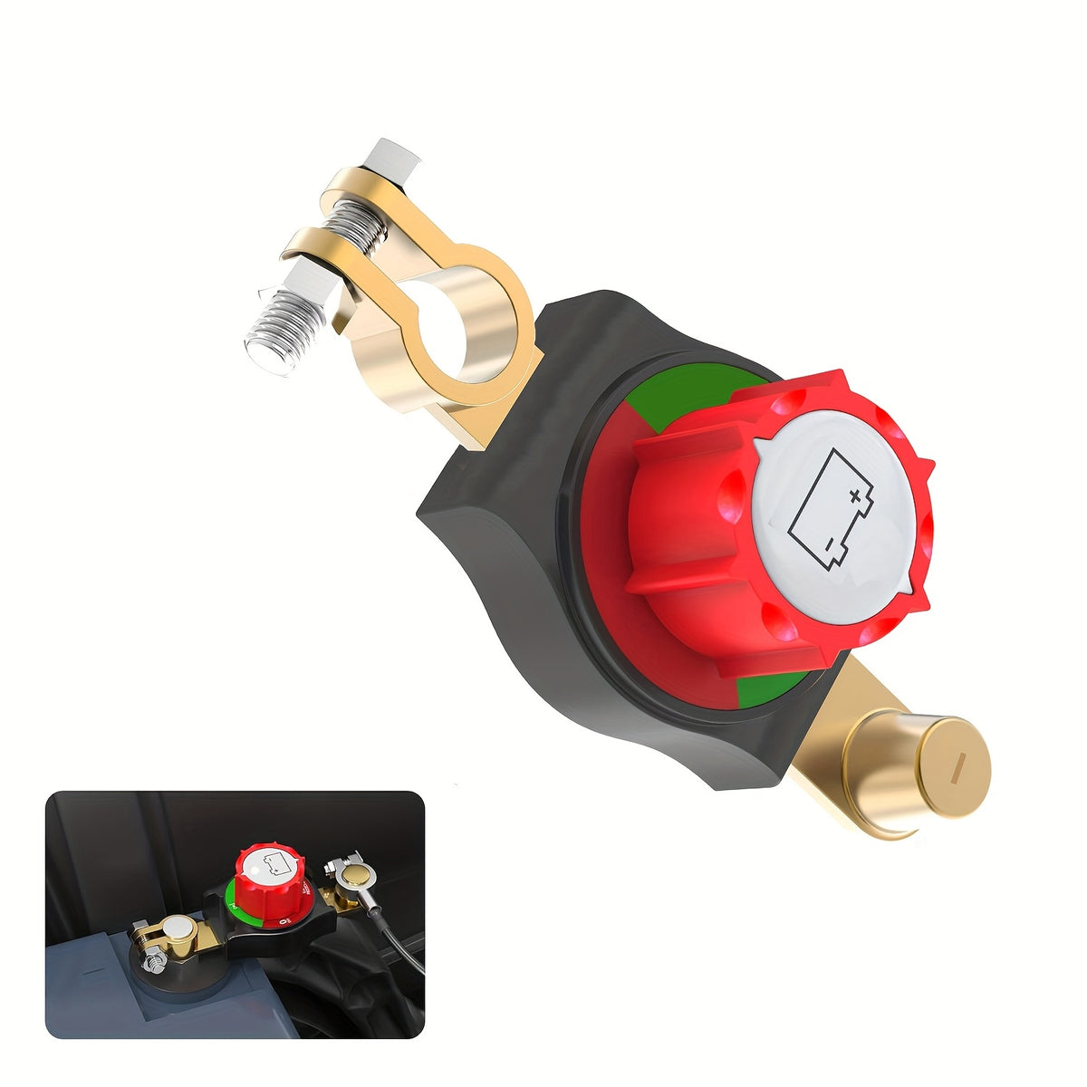 Battery Disconnect Switch Heavy Duty 1000A – On/Off Security Lever, Screw Terminals, Corrosion-Resistant, for Car Truck Boat RV