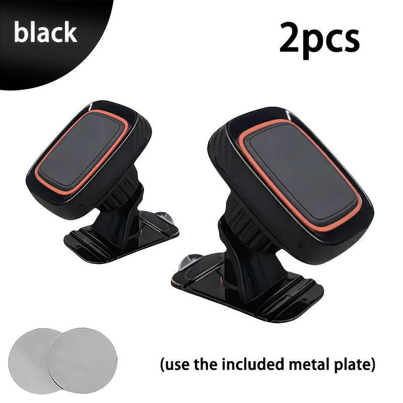 VUXS Magnetic Phone Holder Dashboard – Rotatable Strong Magnet Mount for iPhone & Samsung, 4 Metal Plates & 4 Reinforced Magnets