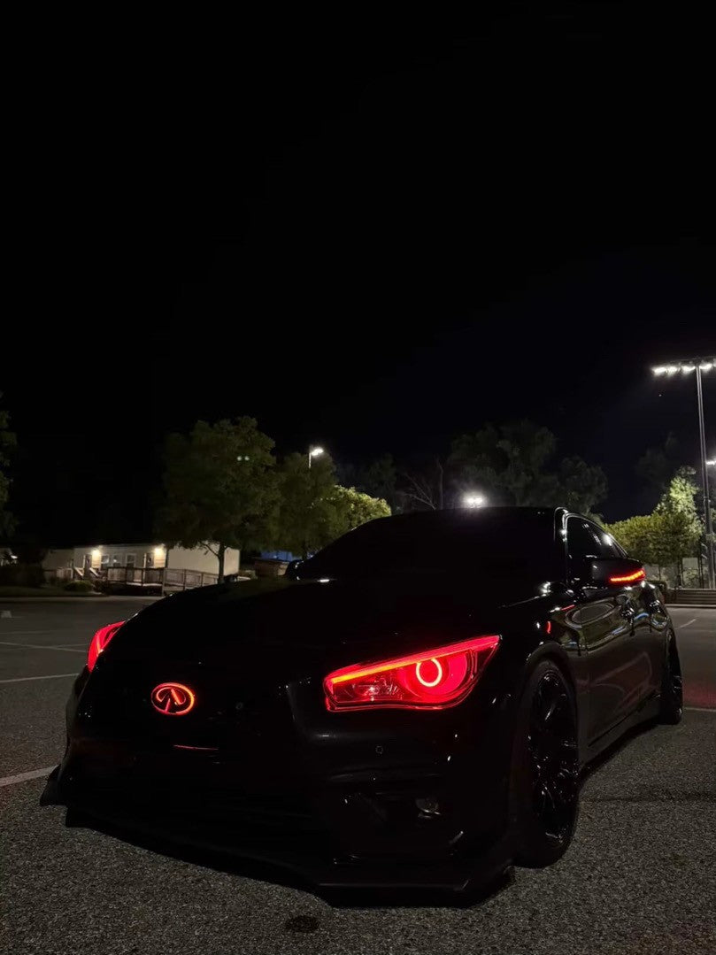Infiniti Q50 RGB LED Grille Emblem Color Changing Gloss Black 2014-2017