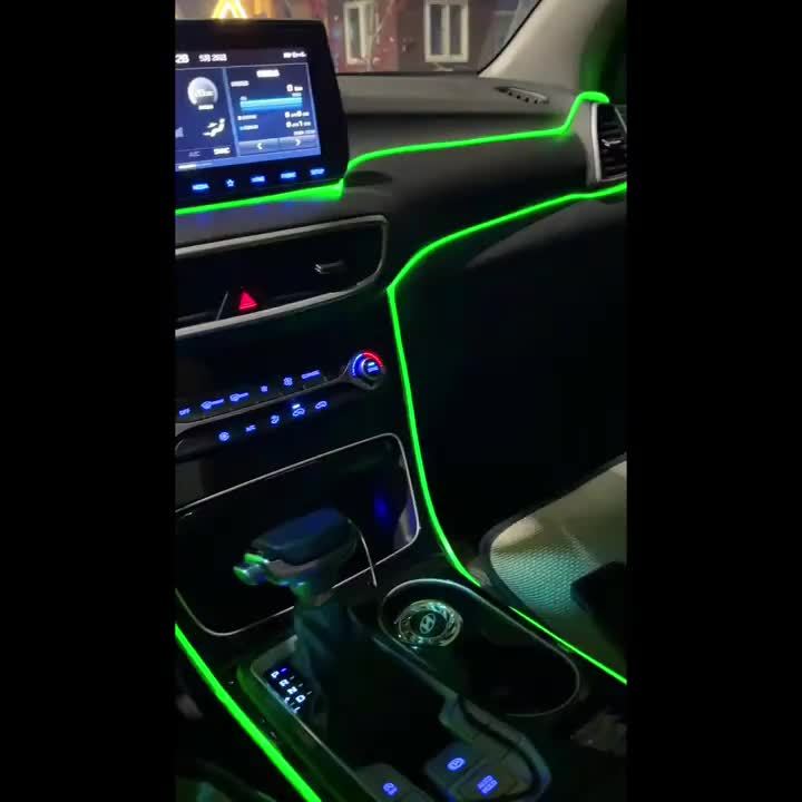 RGB LED Car Interior Light Strip 3M 118 inch 7-Color Music Sync App Controlled USB 5V Ambient Lighting Dashboard Console Decoration Neon Atmosphere Light