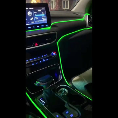 RGB LED Car Interior Light Strip 3M 118 inch 7-Color Music Sync App Controlled USB 5V Ambient Lighting Dashboard Console Decoration Neon Atmosphere Light
