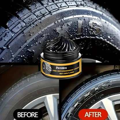 2pcs Car Black Interior Tire Polishing And Retreading Paste Tire Cleaning Rust Removal Polishing Shine Enhancement Anti-Fouling Wheel Retreading Paste - Lasting Shine, Noticeable Effect, Beeswax Ingredients, No Professional Tools Needed