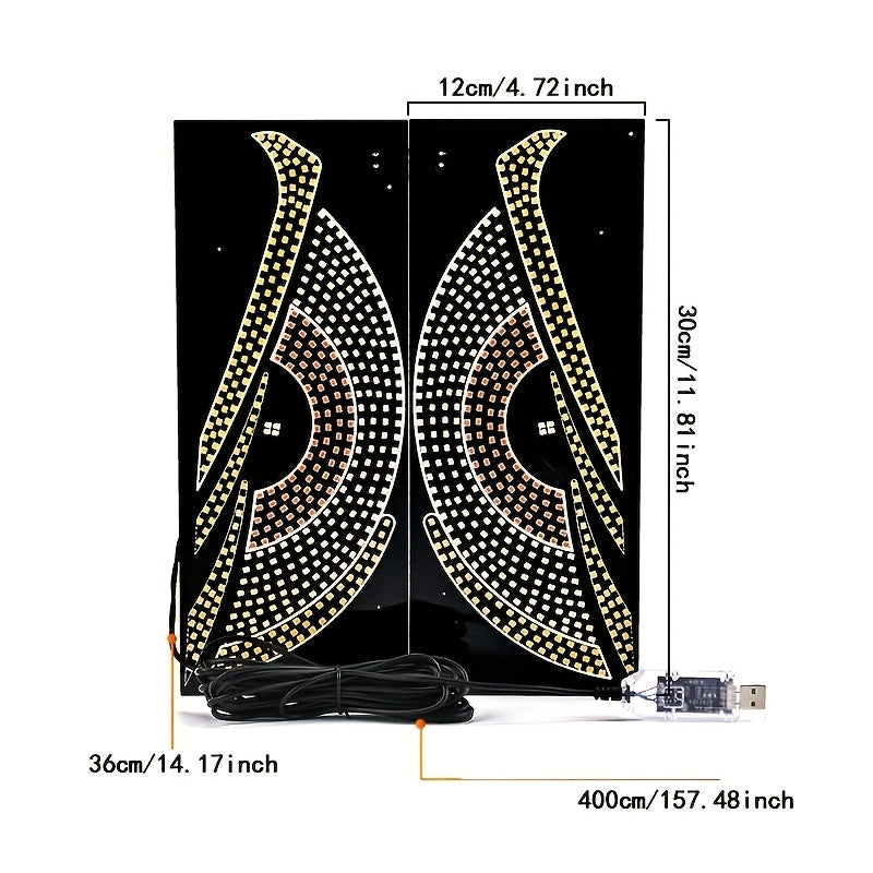 2pcs, Truck SUV All Kinds Of Vehicle Models, USB 5V Demon Eye Decorative LED, DIY Install Devil's Eye Lantern Light with 14 Modes New Upgrade Big Eyes Car Decorative Eyes Light, Gifts, Without Battery Devil's Eye