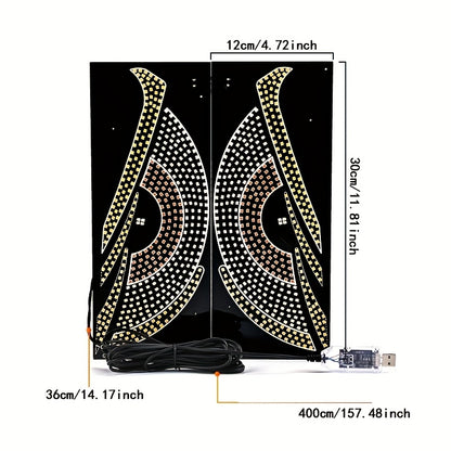 2pcs, Truck SUV All Kinds Of Vehicle Models, USB 5V Demon Eye Decorative LED, DIY Install Devil's Eye Lantern Light with 14 Modes New Upgrade Big Eyes Car Decorative Eyes Light, Gifts, Without Battery Devil's Eye