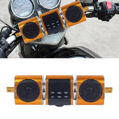Motorcycle Sound Bar with Built-in Amplifier - Wireless, USB Inputs, 12V Metal MP3 Player Great for ATV, Scooter Bike, 12 Volt Off-Road Bikes, Without Battery