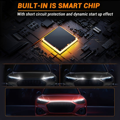 1pc Of 70-inch Engine Through-light, LED High-brightness White Light, Automatic Welcome Mode When Unlocked, with Steering Effect, 12V Indoor Wiring Installation, Suitable for Cars, SUVs And Other Models