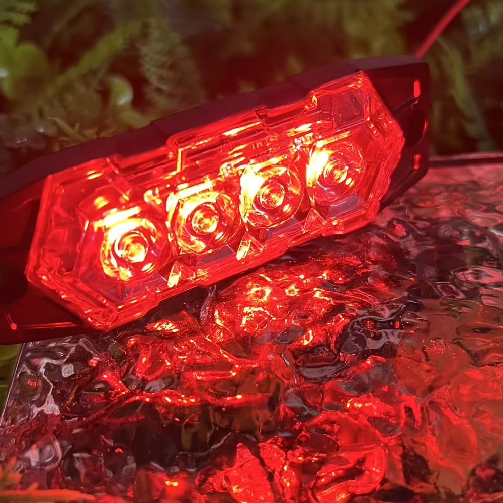 12pcs New Upgraded 12V-24V Universal LED Light for Atv Utv Boat Bike-Heavy-Duty Off-Road with Amber/Red/White, 12-24V Vehicle, Without Battery