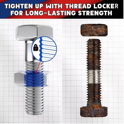 2/4pcs Thread Locking Adhesive Anaerobic Screw Locking Agent, Blue And Red Threadlocker with Anti-Loosening Anti-Vibration Anti-Rust Properties, Oil Resistant High Temperature Resistant, Secure Bond for Metal Plastic Stainless Steel Threads