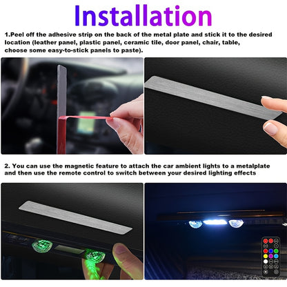 Car LED Lights Interior Auto Sensor USB RGB Ambient Atmosphere Neon Accent Lighting Cool Accessories Magnetic Strip Inside Car Roof Ceiling Footwell Hood Remote Music Sound Sync 12V