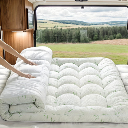 Cooling SUV RV Car Mattress Topper, Viscose Made from Bamboo Extra Thick Cooling Mattress Pad 8-21" Deep Pocket Soft Down Alternative Fill Mattress Protector Pillow Top Mattress Cover