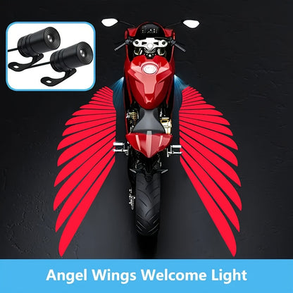 LED Angel Wing Motorcycle Projection Light – Decorative Ground Shadow Light for Motorcycles & Scooters, ≤36V Night Riding Atmosphere Lamp