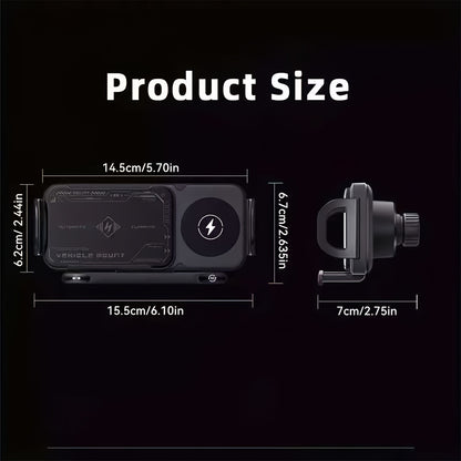 Car Holder with Wireless Fast Charging for Foldable Screen Phones Suitable for iPhone 8/X/11/12/13/14/15 Series, Samsung Note20/10/9/8 Series, S10/9/8 Series Fold 5, Fold 6/, W23/W24 Wireless Charging Output 5W/7.5W/10W/15W
