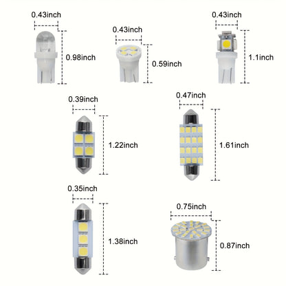 56pcs Car LED Light Replacement Bulb 12V-T10 Width Indicator Dual Pointed Reading Light for Car Dome Map Door Dash Instrument Courtesy License Plate Lights, White