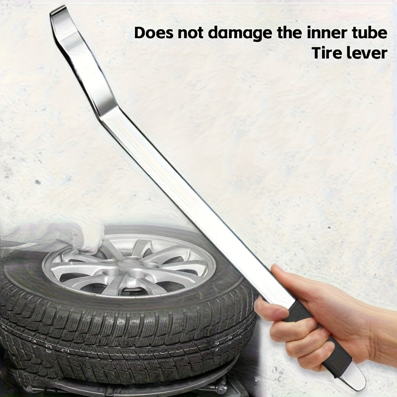 Professional Heavy Duty Metal Tire Pry Bar with Non Slip Rubber Handle Tire Removal Tool for Efficient Car Maintenance Home Garage and Auto Repair Safe Tire Replacement Sturdy Tool Design Durable Construction