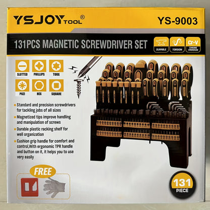 A 131pcs Magnetic Screwdriver Kit Featuring a Plastic Organizer, Which Comes with a Precision Screwdriver, Pick And Hook, Ratchet Driver, And Hex Key, Making It a Great Gift Option