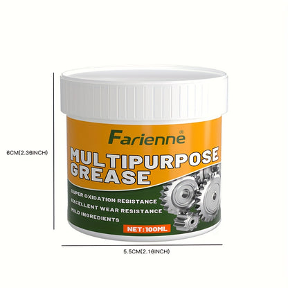 Multi-Purpose Grease, 3.38 Oz with Brush - Garage Door Hinge Lubricant for Automobiles, Ships, And Industrial Metal Contact Parts