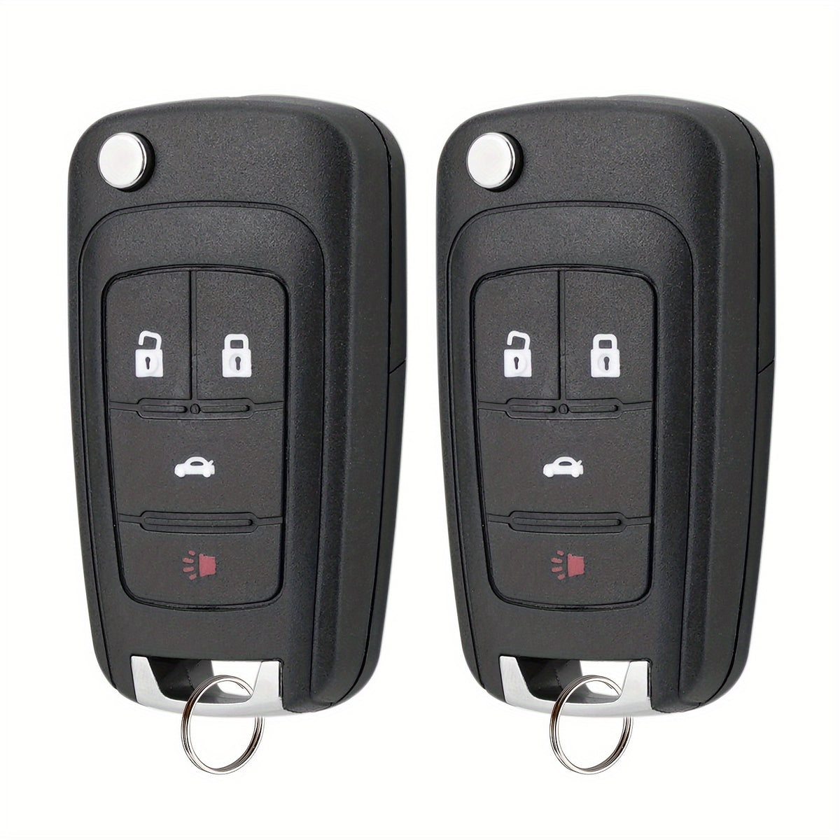 Chevy Buick GMC Key Fob Replacement – 2pcs Flip Remote OHT01060512 315MHz 4-Button, Fits Camaro Equinox Malibu Impala Cruze Encore LaCrosse Terrain 2010-2022