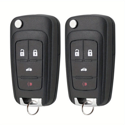 Chevy Buick GMC Key Fob Replacement – 2pcs Flip Remote OHT01060512 315MHz 4-Button, Fits Camaro Equinox Malibu Impala Cruze Encore LaCrosse Terrain 2010-2022