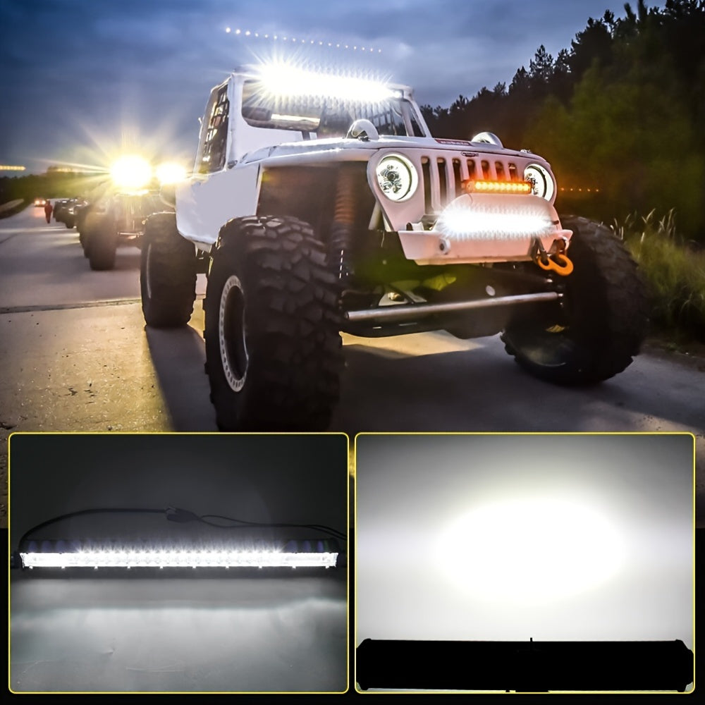 8/15/22 Inch Ultra-thin LED Double Row Strip Light, Ultra Bright LED Strip Light Used For Car, Truck, for Jeep, Off-road, ATV Boat Lighting, Battery Free, Without Battery