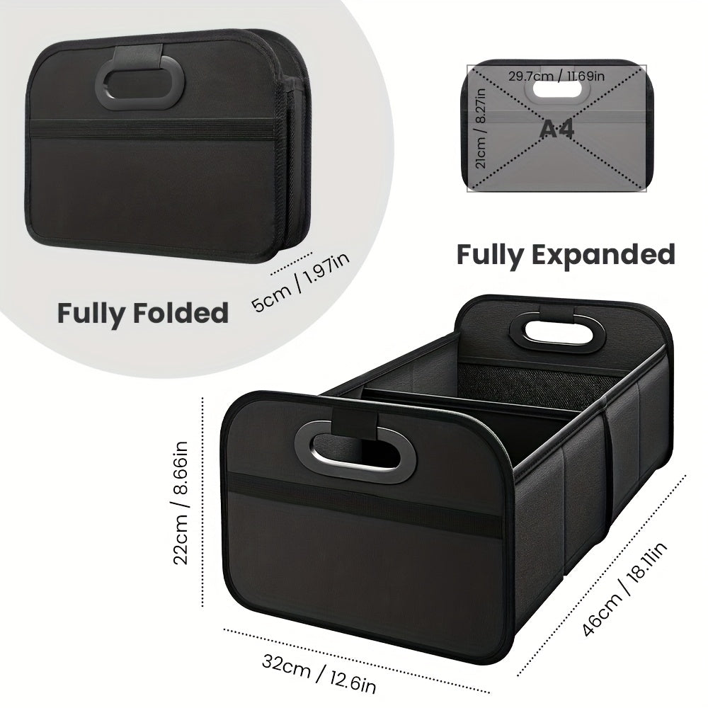 Portable, Durable, Foldable Car Storage Box with Handle - Suitable for All Cars, SUVs, and Minivans