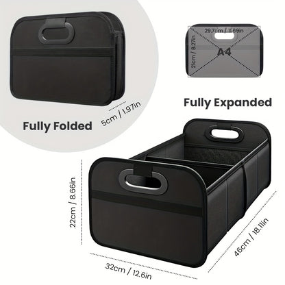 Portable, Durable, Foldable Car Storage Box with Handle - Suitable for All Cars, SUVs, and Minivans