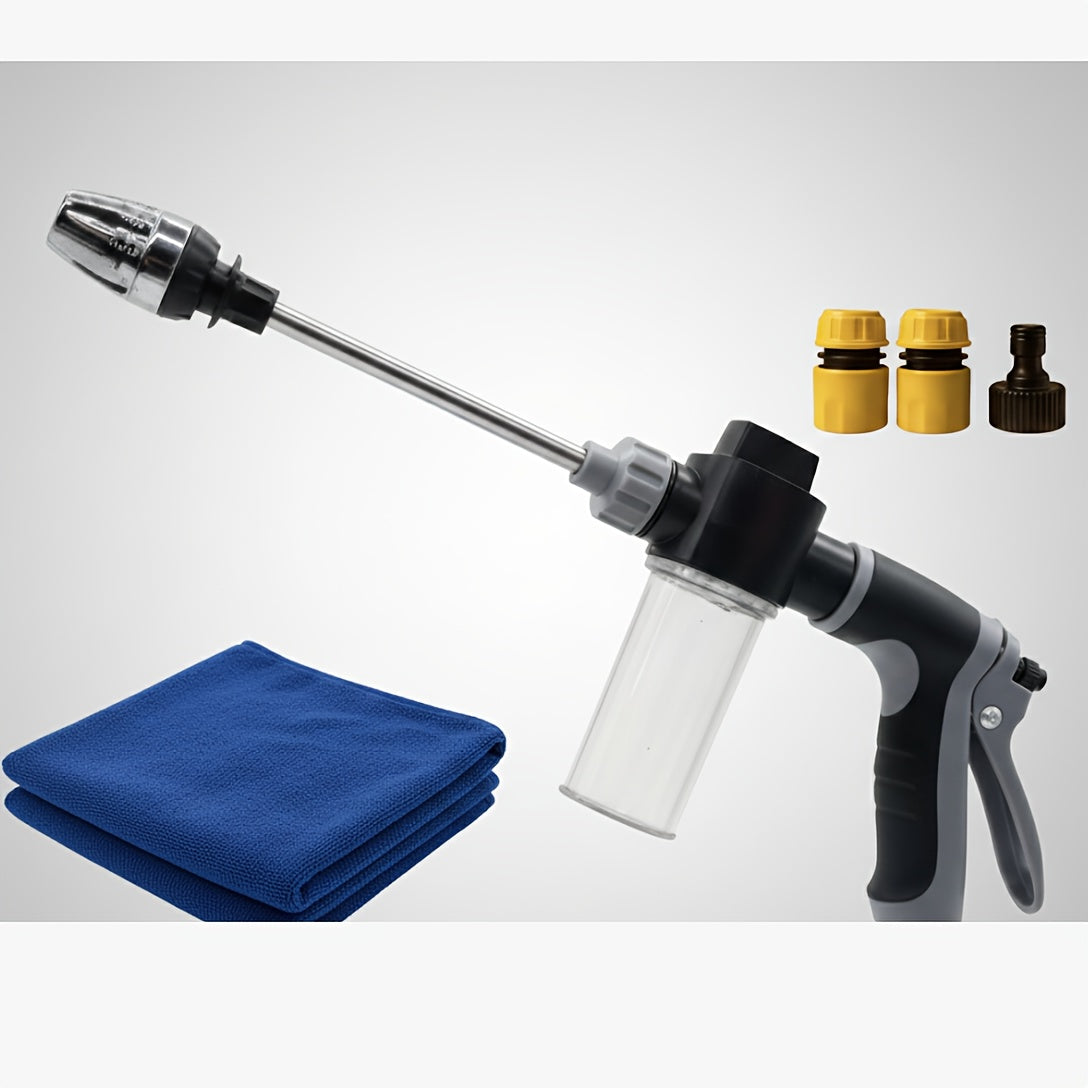 High Pressure Hose Nozzle, Portable Water Sprayer with Soap Bottle, Universal Fit for Washing Cars & Gardening