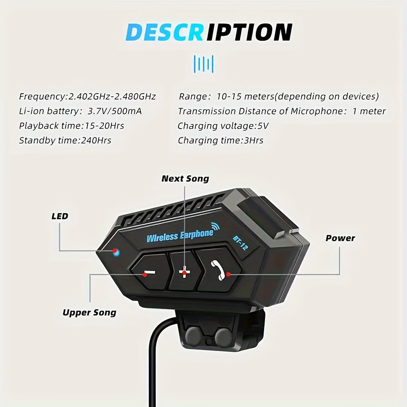 Motorcycle Helmet Bluetooth Headphones – Wireless 6.0, Hi-Fi Stereo, Noise Cancellation, Hands-Free Calls | RGB Atmosphere Light & Standard Variants