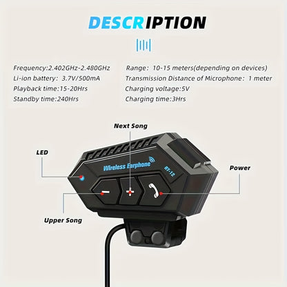 Motorcycle Helmet Bluetooth Headphones – Wireless 6.0, Hi-Fi Stereo, Noise Cancellation, Hands-Free Calls | RGB Atmosphere Light & Standard Variants