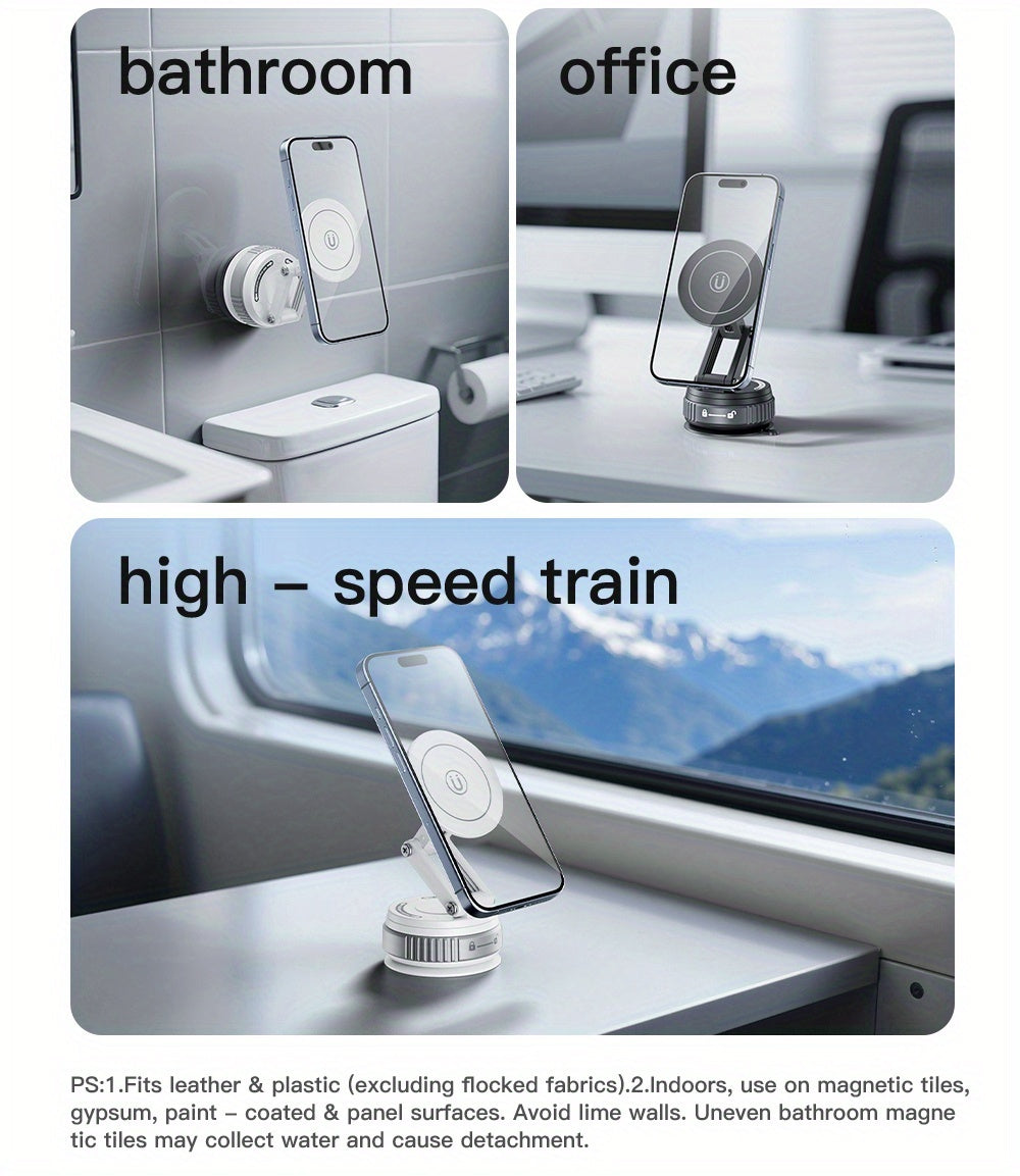 360-Degree Rotatable Magnetic Phone Holder - Compatible with for All Smartphones And Vehicles, Works with Iphone 16/15/14/12 - Compact And Foldable Car Mount with Strong Grip - Trendy Car Accessory