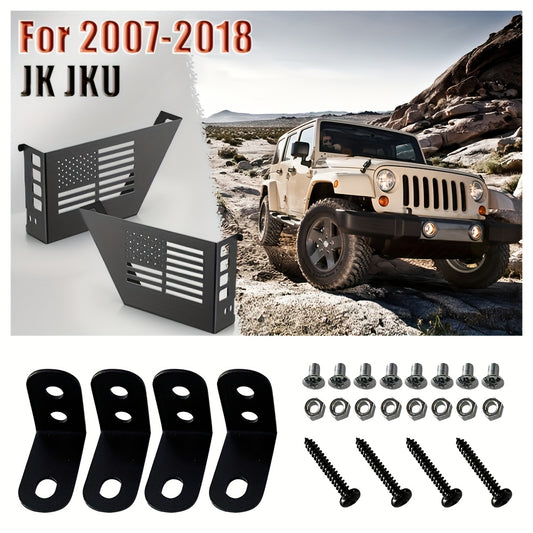 Set of Two Black Metal Storage Boxes for The Front Door, Designed for 2007-2018 for JEEP JK JKU, Suitable for Both 2-Door And 4-Door Models, Serving As Organizers for Side Inserts And Replacements for Sagging Nets in for jeeps