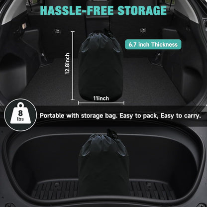 SUV Air Mattress: Inflatable Car Air Mattress for Camping, Flocking Car Bed with Air Pump And 2 Pillows, Portable Sleeping Pad Mattress for Home Car Travel Camping Black
