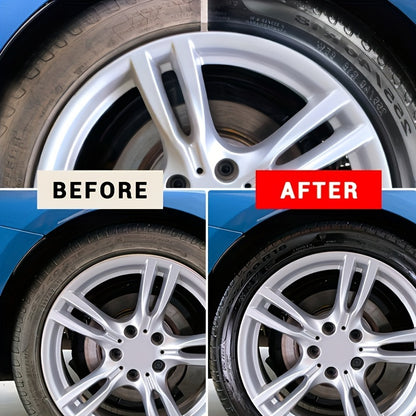 Tire Shine Spray & Dressing - High Gloss Black Tire Polish with UV Protection, Long-Lasting Coating for Cars, Quick-Acting Shine Restoration & Protection, Chemical-Free Formula, Fit for All Vehicles, Car Tire Shine, Vehicle Appearance Enhancement