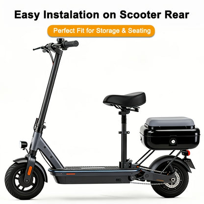 New Electric Scooter Tail Trunk with Passenger Seating Capability | Compatible with Kukirin KUGOO M5/M5PRO, Features a Safety Locking Seat Storage Box. Large Capacity, Soft Cushion, Universal Fit, Durable, Without Battery