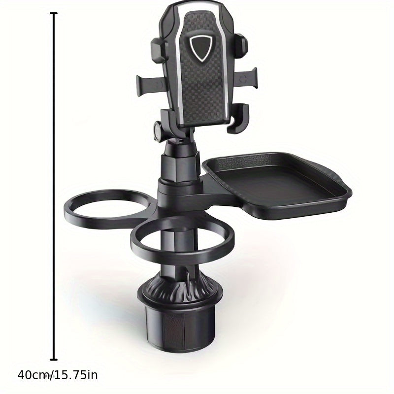 1pc 3-in-1 Multifunctional Car Cup Holder - Durable ABS Plastic, Stable Expandable Base, Essential Travel Accessory