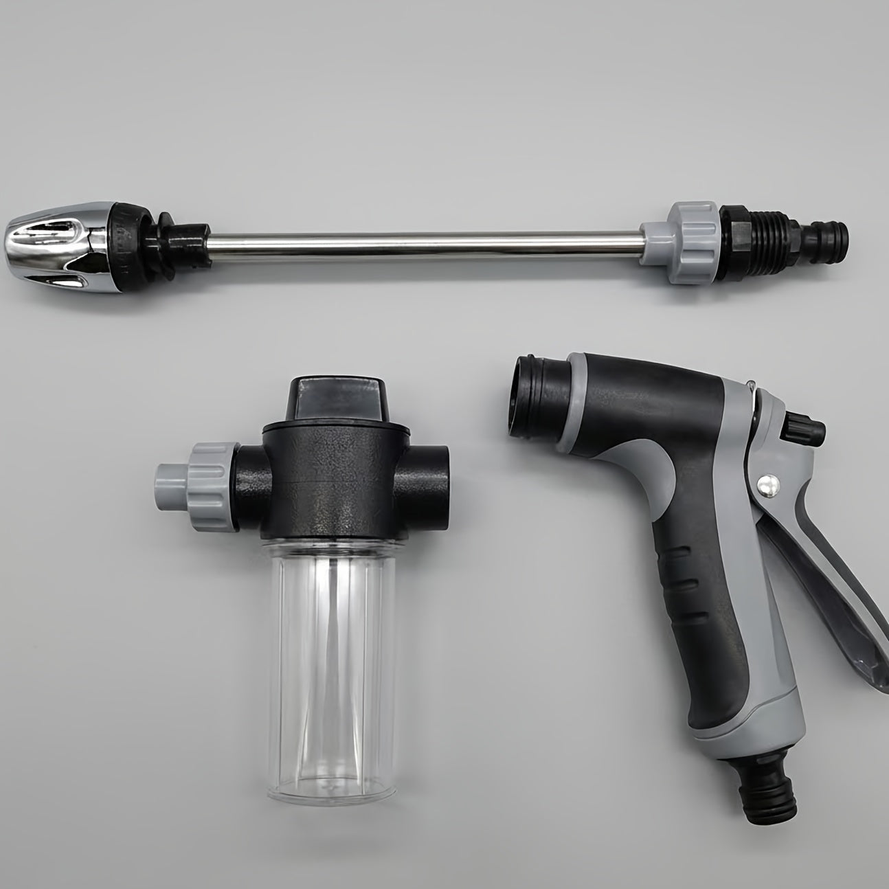 High Pressure Hose Nozzle, Portable Water Sprayer with Soap Bottle, Universal Fit for Washing Cars & Gardening
